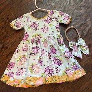 SweetHoney Dress and matching bow headband
